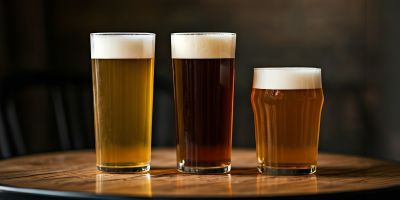 Vasos de cerveza sobre una mesa